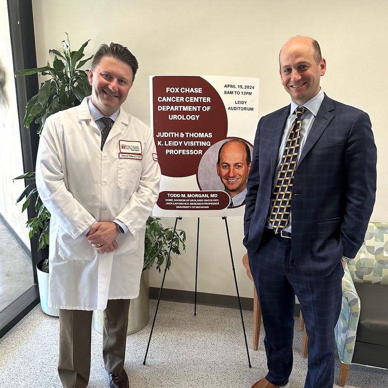 Alexander Kutikov and Todd Morgan at Fox Chase Cancer Center during Dr. Morgan’s visiting professorship in Dr. Kutikov’s Department